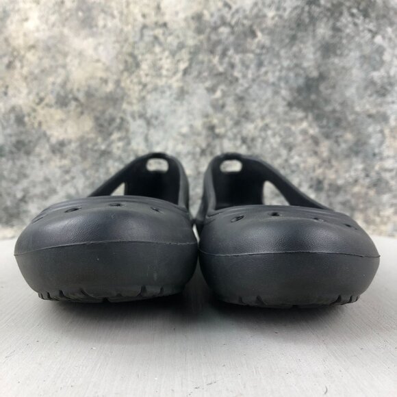 Crocs Women's Size 5 Kadee Black Closed Toe Slip On Rubber Ballet Flats - Picture 2 of 13